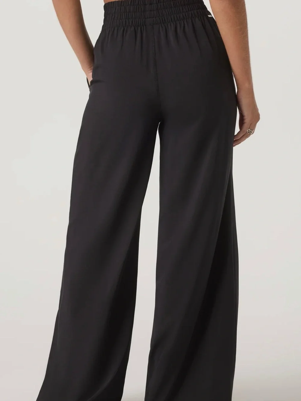 Villa Wideleg Pant - Long, Pull-On Wide-Leg Pants in Black - Picture 2 of 7
